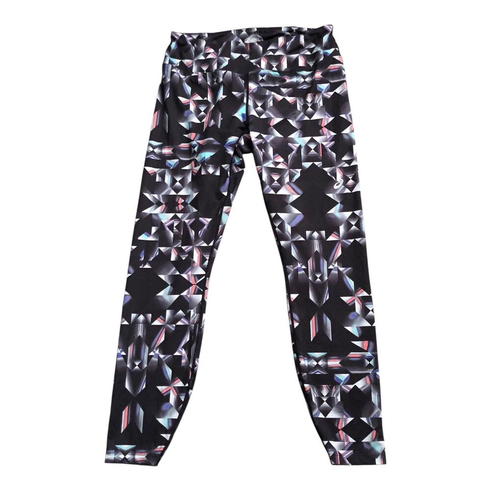 Asics Leggings Womens XL Geometric Print Athletic Workout Yoga Running Pants